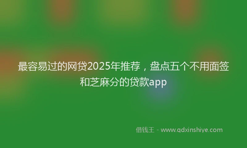 最容易过的网贷2025年推荐，盘点五个不用面签和芝麻分的贷款app