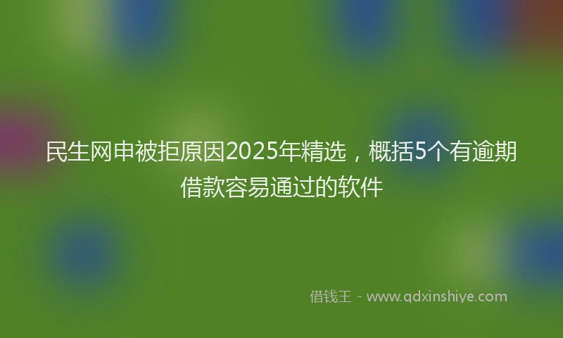 民生网申被拒原因2025年精选，概括5个有逾期借款容易通过的软件