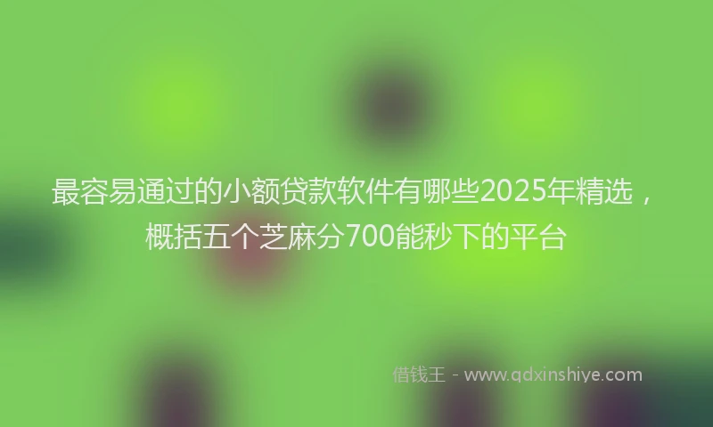 最容易通过的小额贷款软件有哪些2025年精选，概括五个芝麻分700能秒下的平台