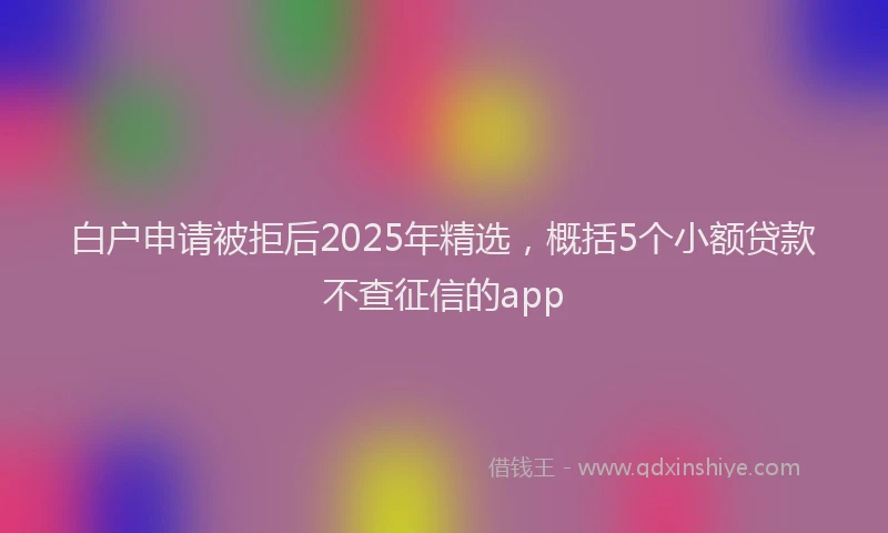 白户申请被拒后2025年精选，概括5个小额贷款不查征信的app