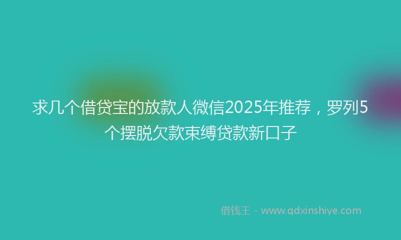 求几个借贷宝的放款人微信2025年推荐，罗列5个摆脱欠款束缚贷款新口子