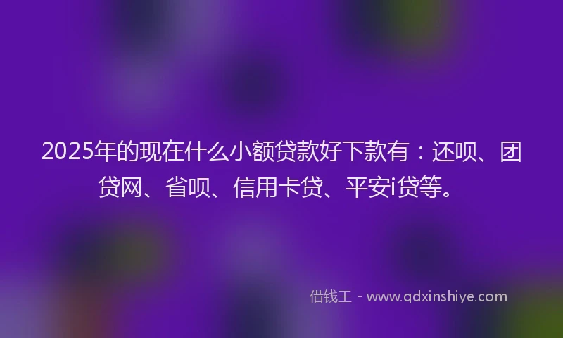 2025年的现在什么小额贷款好下款有：还呗、团贷网、省呗、信用卡贷、平安i贷等。