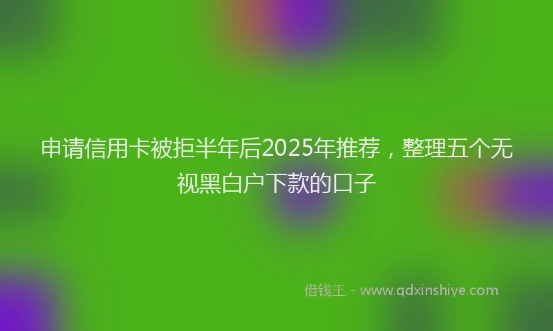 申请信用卡被拒半年后2025年推荐，整理五个无视黑白户下款的口子