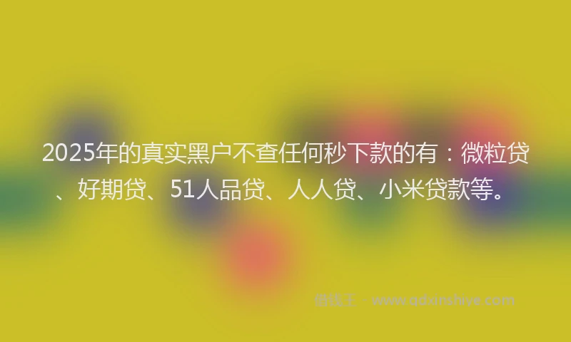 2025年的真实黑户不查任何秒下款的有：微粒贷、好期贷、51人品贷、人人贷、小米贷款等。