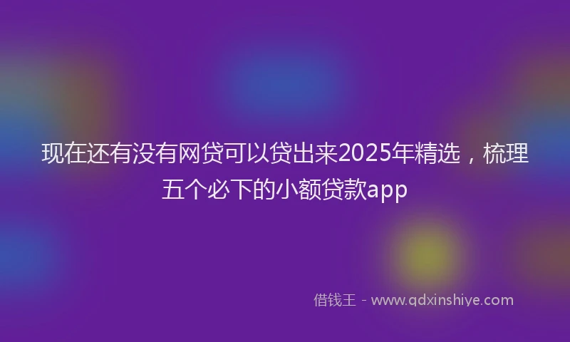 现在还有没有网贷可以贷出来2025年精选，梳理五个必下的小额贷款app