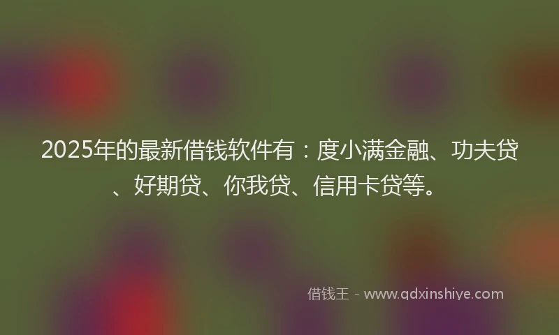 2025年的最新借钱软件有：度小满金融、功夫贷、好期贷、你我贷、信用卡贷等。