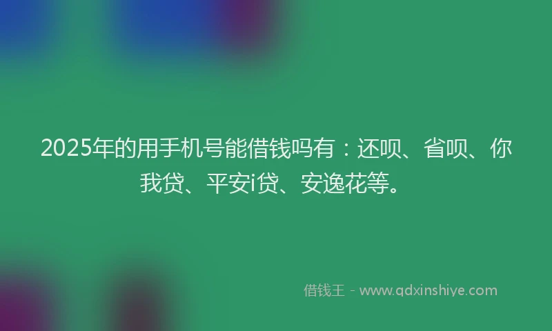 2025年的用手机号能借钱吗有：还呗、省呗、你我贷、平安i贷、安逸花等。