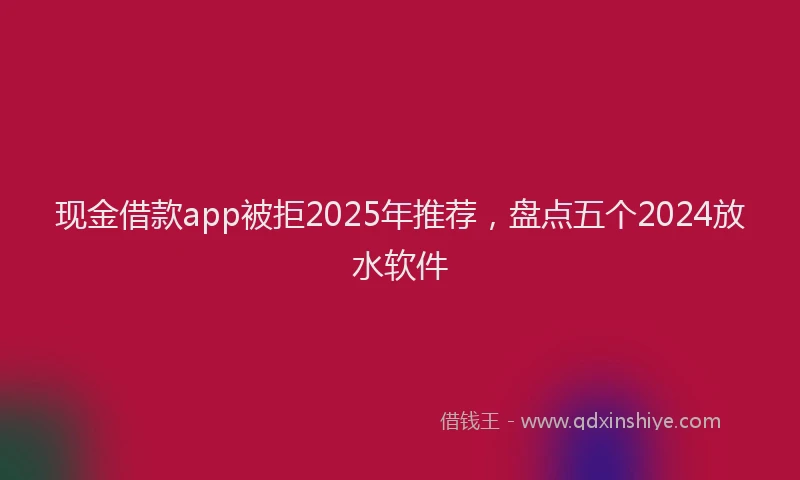 现金借款app被拒2025年推荐，盘点五个2024放水软件