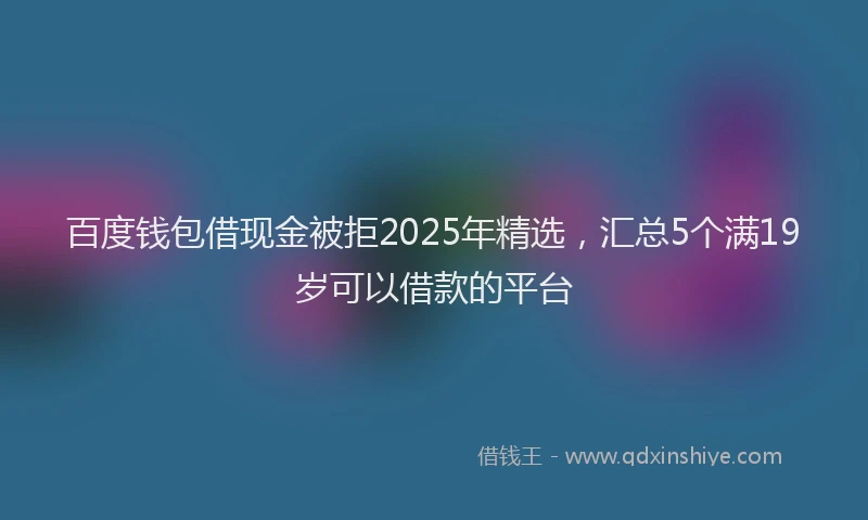 百度钱包借现金被拒2025年精选，汇总5个满19岁可以借款的平台