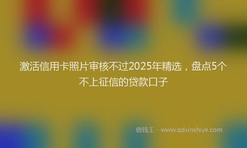 激活信用卡照片审核不过2025年精选，盘点5个不上征信的贷款口子