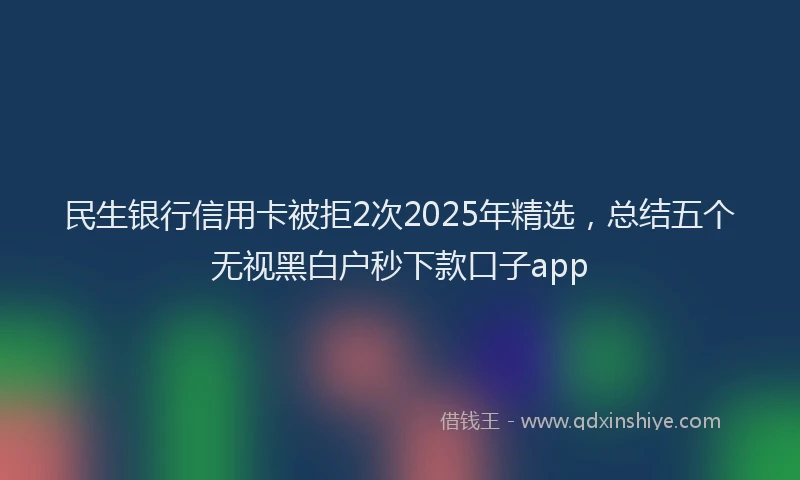 民生银行信用卡被拒2次2025年精选，总结五个无视黑白户秒下款口子app