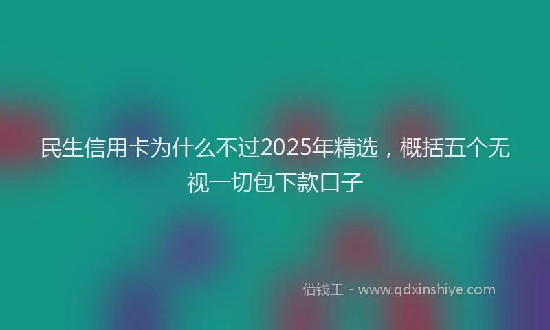 民生信用卡为什么不过2025年精选，概括五个无视一切包下款口子