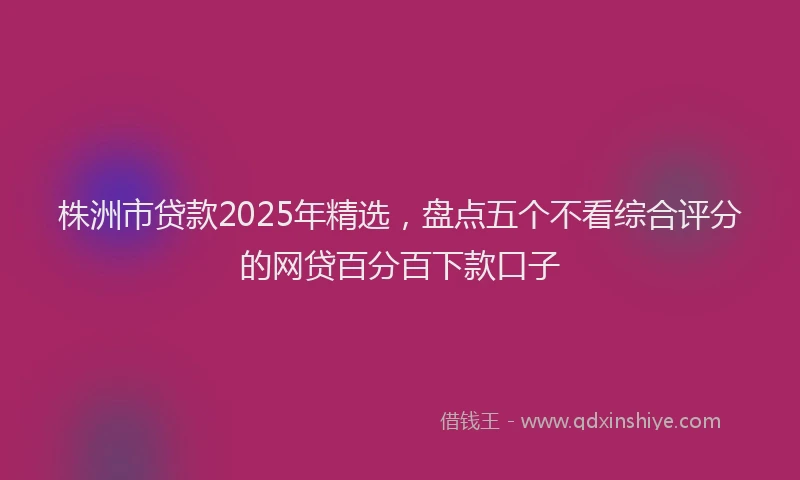 株洲市贷款2025年精选，盘点五个不看综合评分的网贷百分百下款口子
