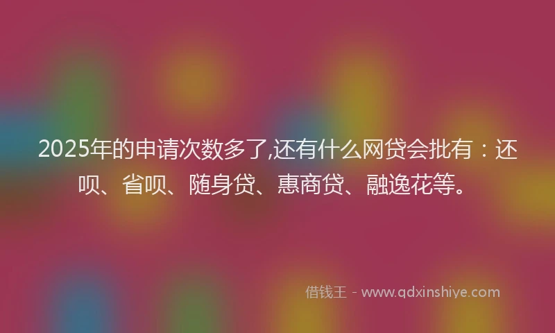 2025年的申请次数多了,还有什么网贷会批有：还呗、省呗、随身贷、惠商贷、融逸花等。