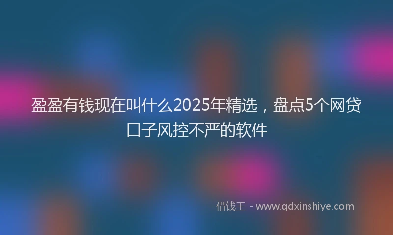 盈盈有钱现在叫什么2025年精选，盘点5个网贷口子风控不严的软件