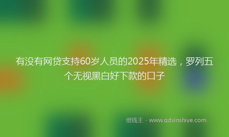 有没有网贷支持60岁人员的2025年精选，罗列五个无视黑白好下款的口子
