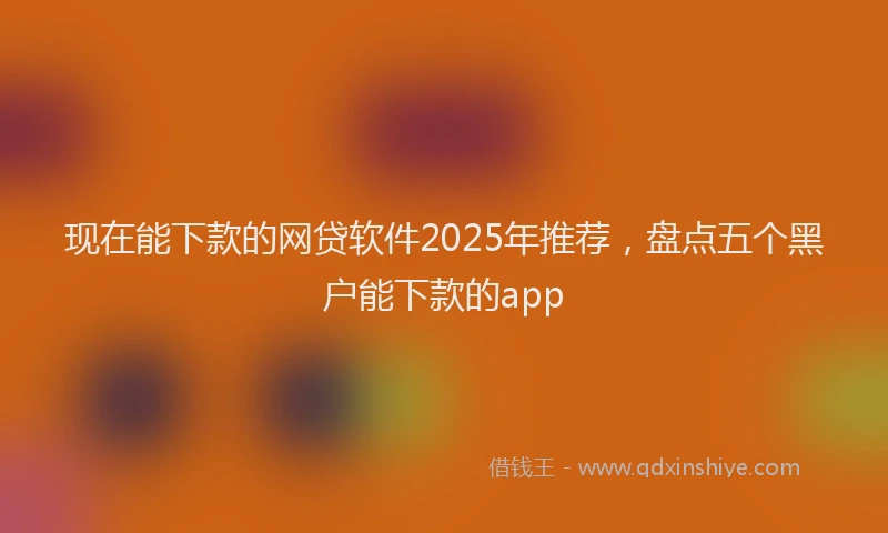 现在能下款的网贷软件2025年推荐，盘点五个黑户能下款的app