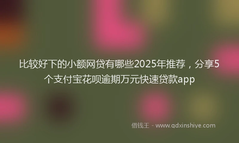比较好下的小额网贷有哪些2025年推荐，分享5个支付宝花呗逾期万元快速贷款app
