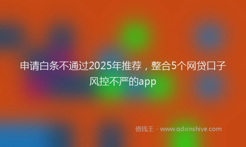 申请白条不通过2025年推荐，整合5个网贷口子风控不严的app