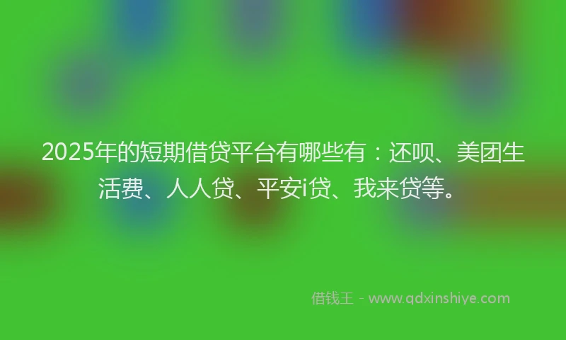 2025年的短期借贷平台有哪些有：还呗、美团生活费、人人贷、平安i贷、我来贷等。