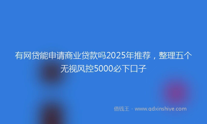 有网贷能申请商业贷款吗2025年推荐，整理五个无视风控5000必下口子
