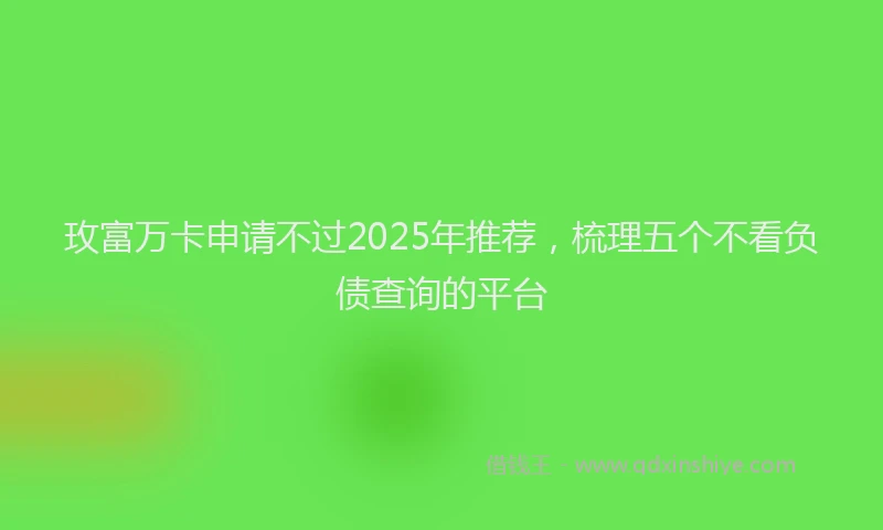 玫富万卡申请不过2025年推荐，梳理五个不看负债查询的平台