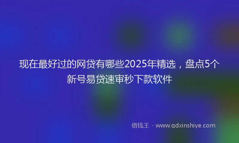 现在最好过的网贷有哪些2025年精选，盘点5个新号易贷速审秒下款软件