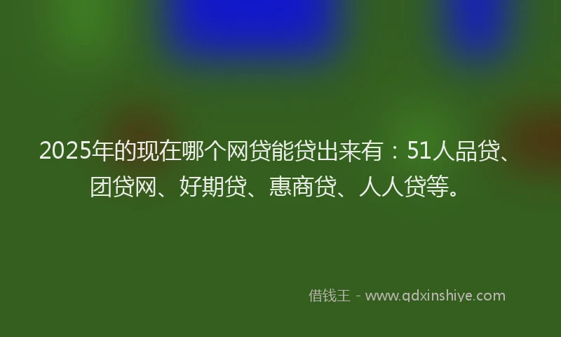 2025年的现在哪个网贷能贷出来有：51人品贷、团贷网、好期贷、惠商贷、人人贷等。
