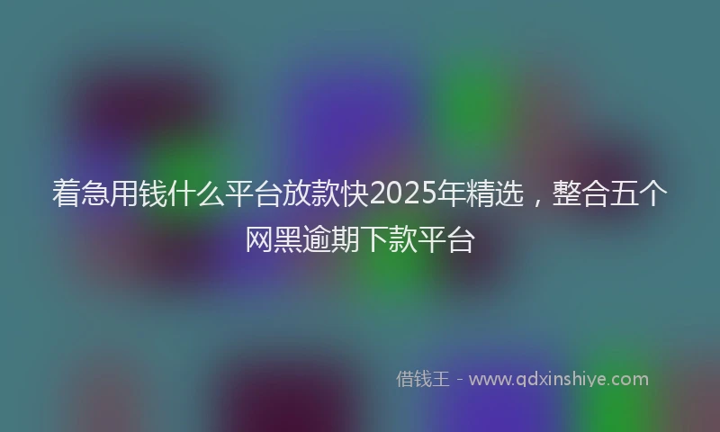 着急用钱什么平台放款快2025年精选，整合五个网黑逾期下款平台