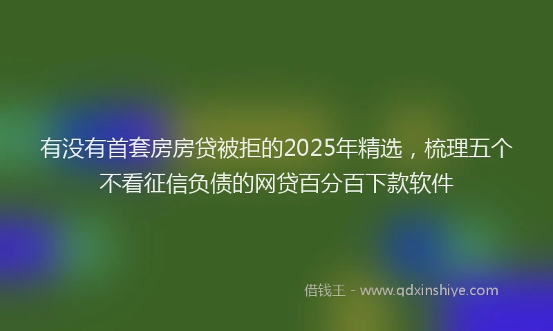 有没有首套房房贷被拒的2025年精选，梳理五个不看征信负债的网贷百分百下款软件