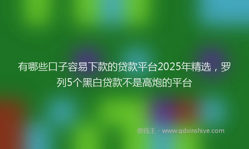 有哪些口子容易下款的贷款平台2025年精选，罗列5个黑白贷款不是高炮的平台