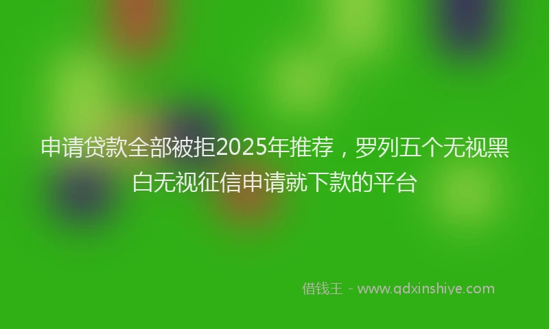 申请贷款全部被拒2025年推荐，罗列五个无视黑白无视征信申请就下款的平台