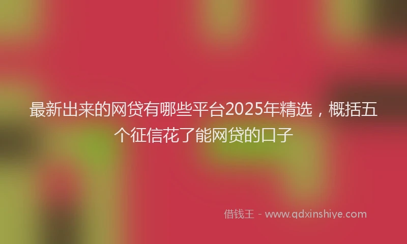 最新出来的网贷有哪些平台2025年精选，概括五个征信花了能网贷的口子