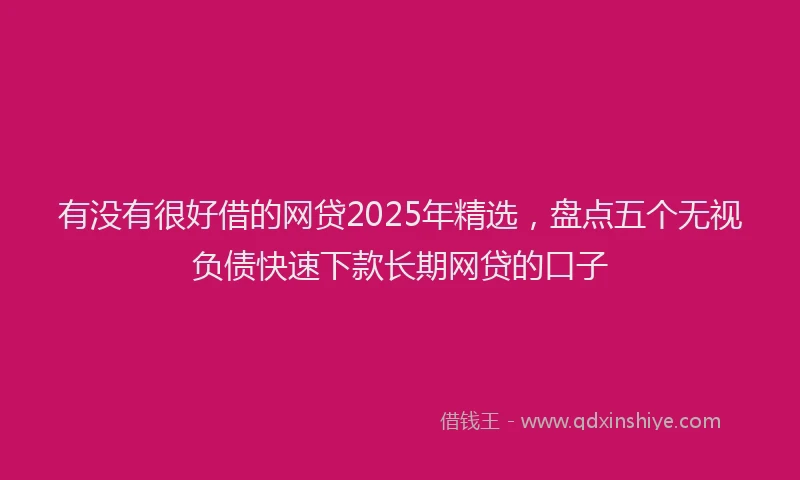 有没有很好借的网贷2025年精选，盘点五个无视负债快速下款长期网贷的口子