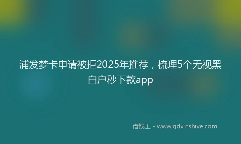 浦发梦卡申请被拒2025年推荐，梳理5个无视黑白户秒下款app
