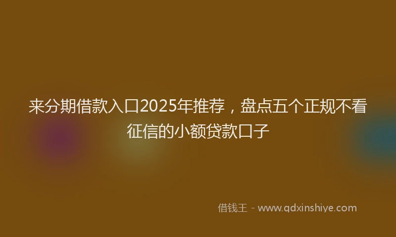 来分期借款入口2025年推荐，盘点五个正规不看征信的小额贷款口子