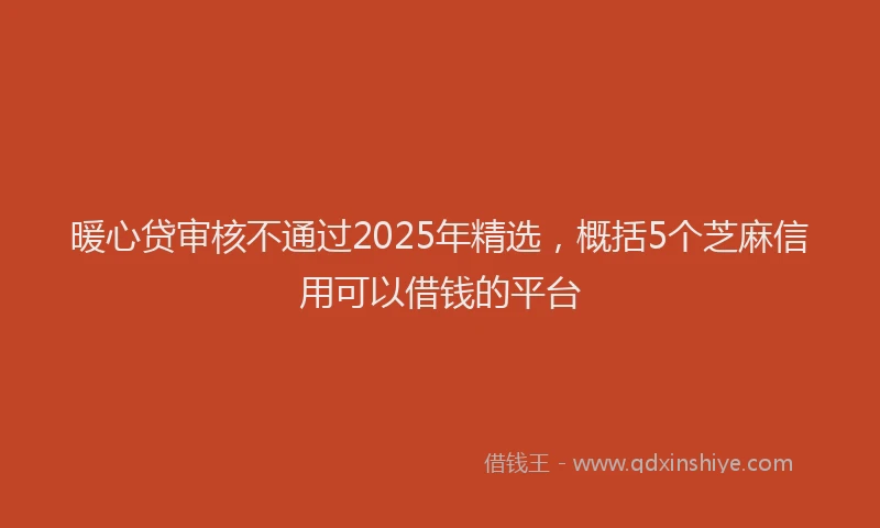 暖心贷审核不通过2025年精选，概括5个芝麻信用可以借钱的平台