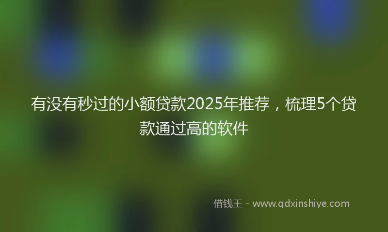 有没有秒过的小额贷款2025年推荐，梳理5个贷款通过高的软件