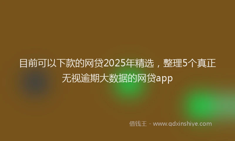 目前可以下款的网贷2025年精选，整理5个真正无视逾期大数据的网贷app