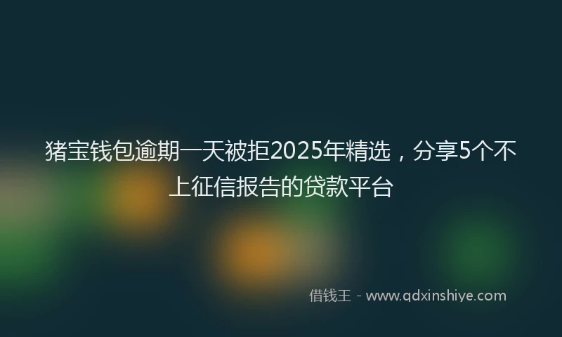 猪宝钱包逾期一天被拒2025年精选，分享5个不上征信报告的贷款平台