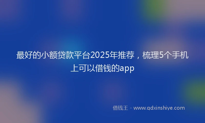 最好的小额贷款平台2025年推荐，梳理5个手机上可以借钱的app