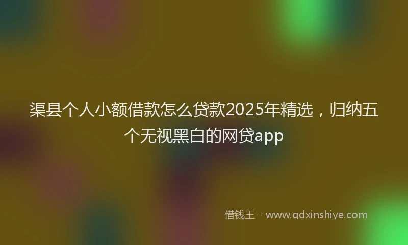渠县个人小额借款怎么贷款2025年精选，归纳五个无视黑白的网贷app