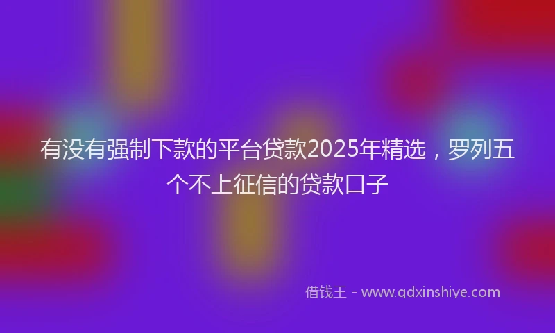 有没有强制下款的平台贷款2025年精选，罗列五个不上征信的贷款口子