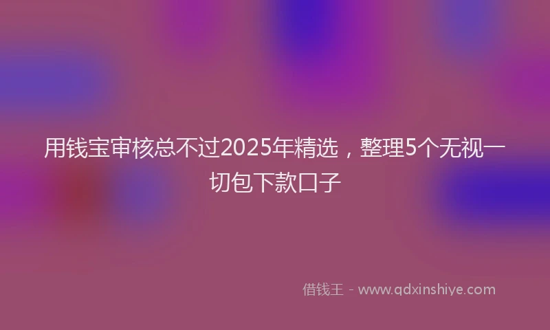 用钱宝审核总不过2025年精选，整理5个无视一切包下款口子
