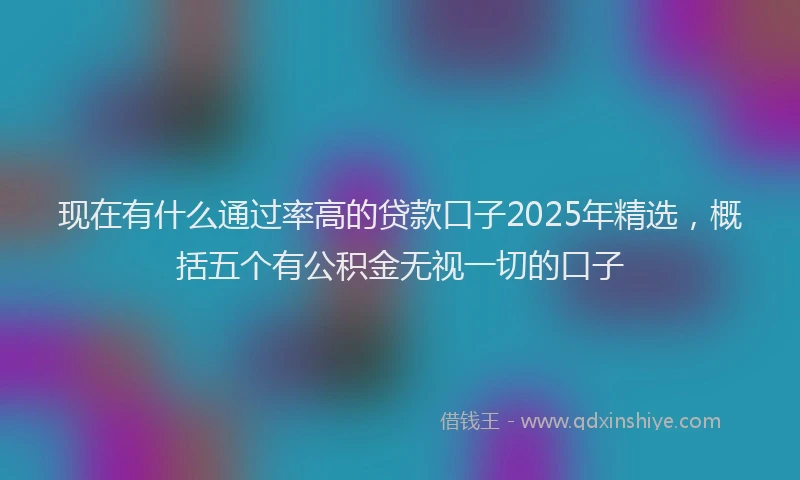 现在有什么通过率高的贷款口子2025年精选，概括五个有公积金无视一切的口子