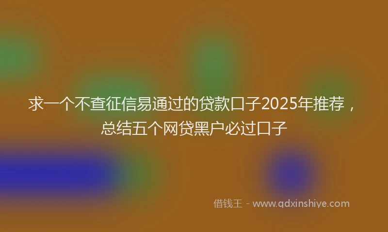 求一个不查征信易通过的贷款口子2025年推荐，总结五个网贷黑户必过口子