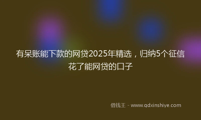 有呆账能下款的网贷2025年精选，归纳5个征信花了能网贷的口子