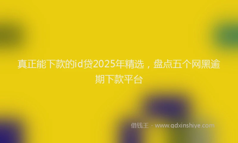 真正能下款的id贷2025年精选，盘点五个网黑逾期下款平台