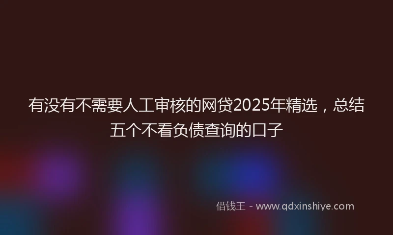 有没有不需要人工审核的网贷2025年精选，总结五个不看负债查询的口子