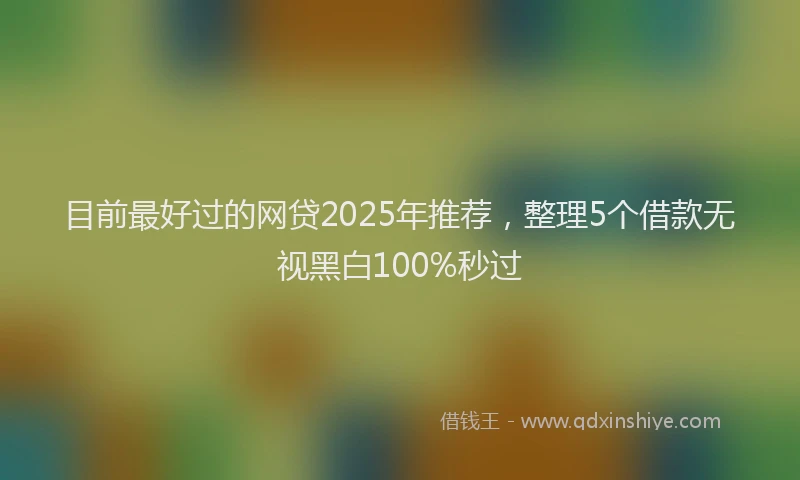 目前最好过的网贷2025年推荐，整理5个借款无视黑白100%秒过
